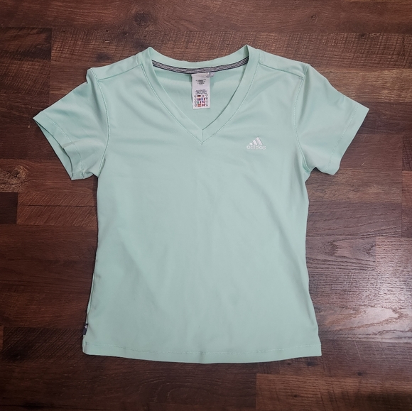 Adidas Clima365 Mint Green V-Neck Shirt Size M - Picture 1 of 6